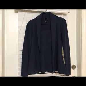 Navy blue sweater blazer